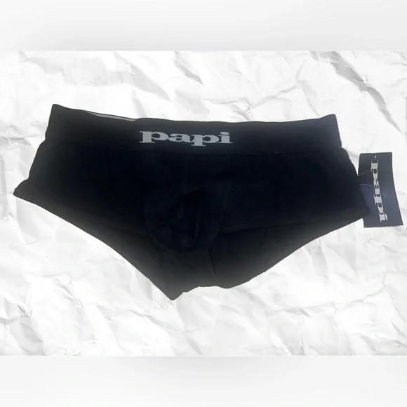 Papi Men’s Black Low Rise Trunks - Picture 3 of 6